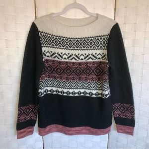 Westport Chic Fair Isle Knitted Pullover Boatneck Sweater Women’s Size Large